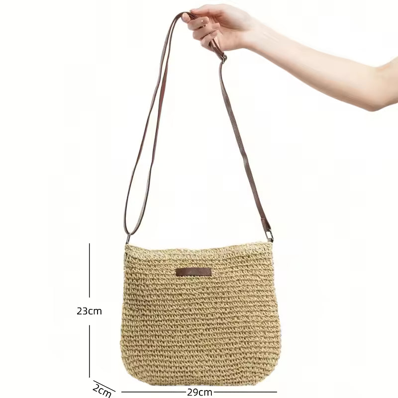 Borsa a Tracolla in Paglia Intrecciata – Eleganza Naturale per Ogni Occasione