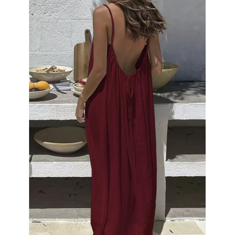 Abito Lungo Donna con Spalline Sottili – Eleganza Casual Estiva