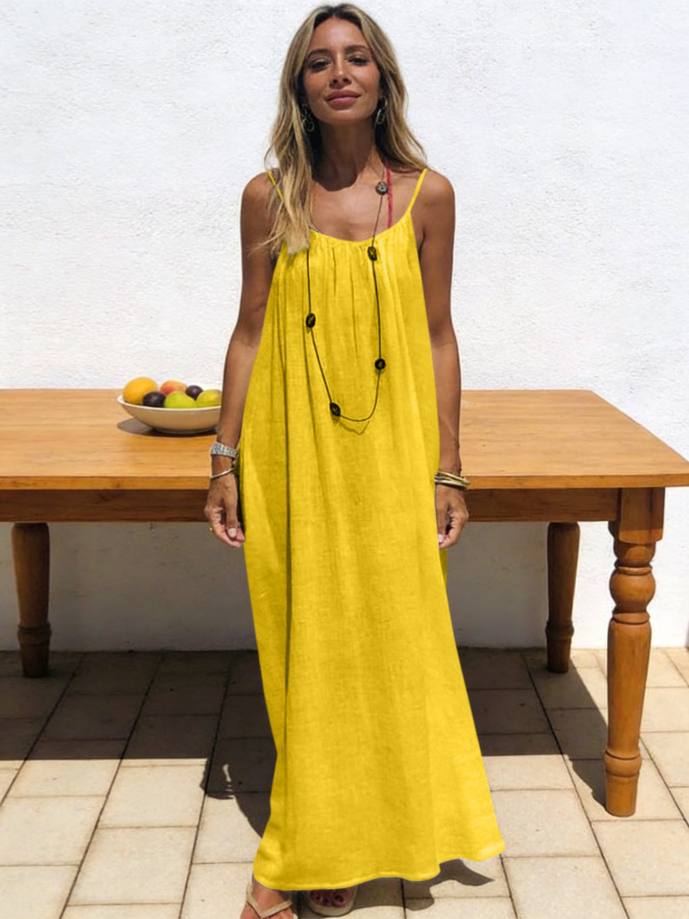 Abito Lungo Donna con Spalline Sottili – Eleganza Casual Estiva