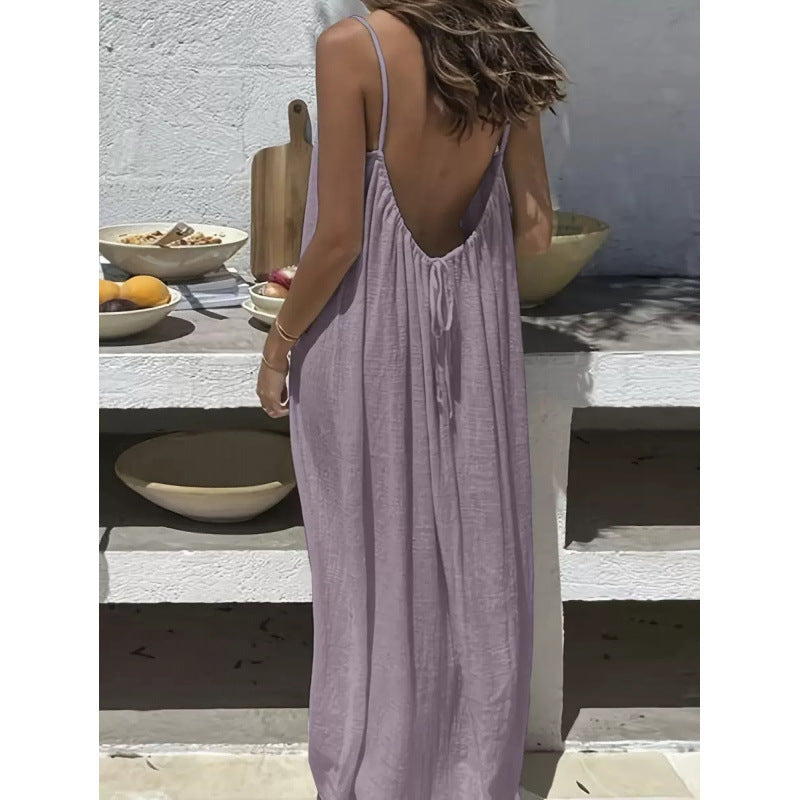 Abito Lungo Donna con Spalline Sottili – Eleganza Casual Estiva