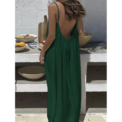 Abito Lungo Donna con Spalline Sottili – Eleganza Casual Estiva