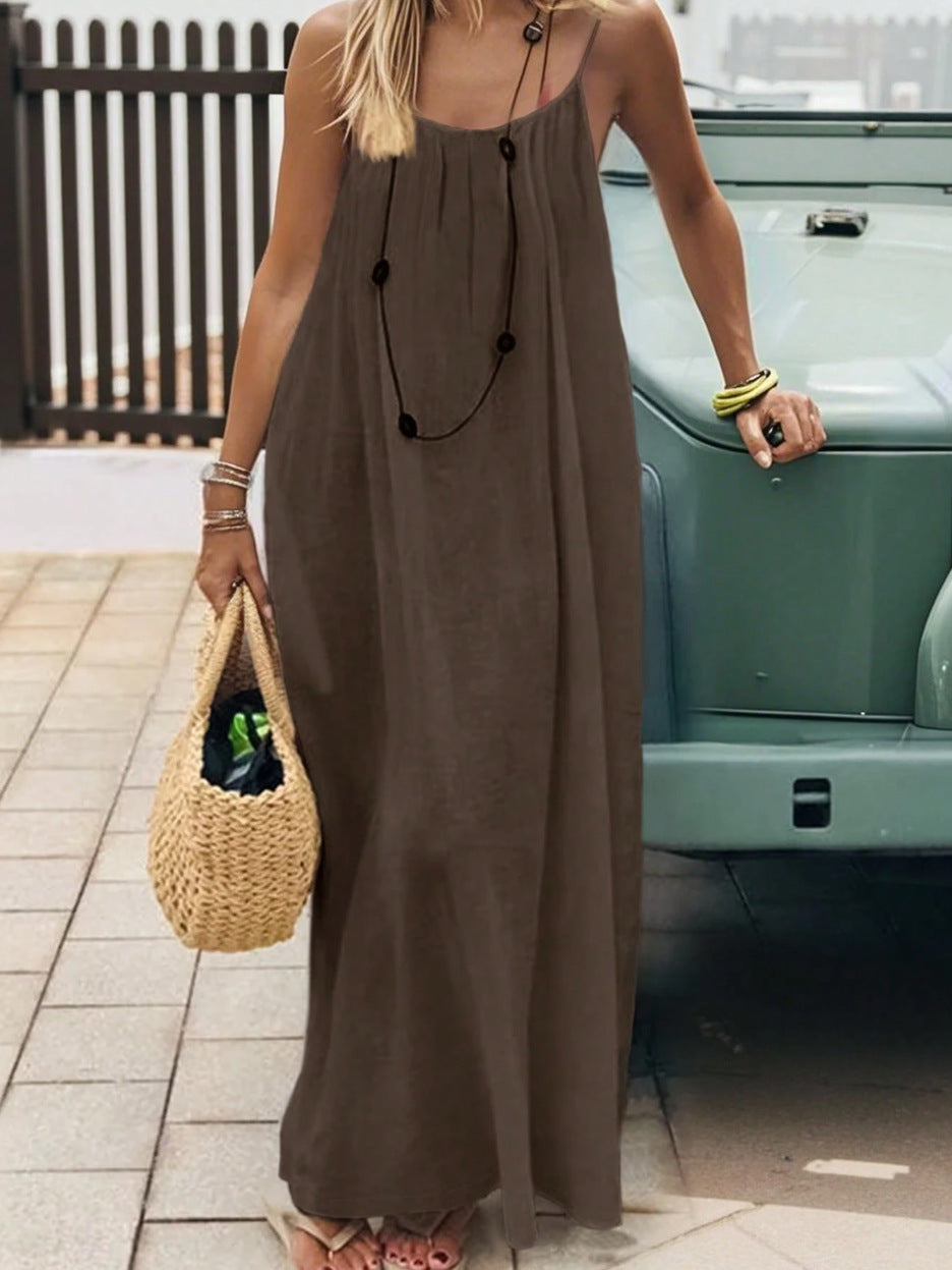 Abito Lungo Donna con Spalline Sottili – Eleganza Casual Estiva