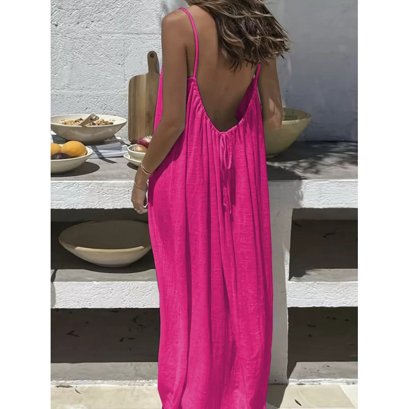 Abito Lungo Donna con Spalline Sottili – Eleganza Casual Estiva