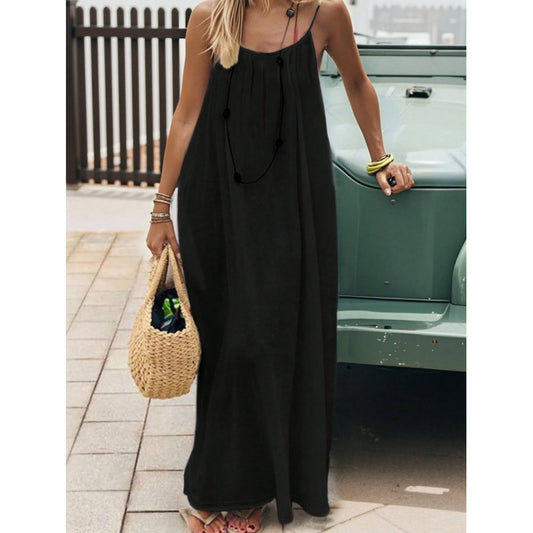 Abito Lungo Donna con Spalline Sottili – Eleganza Casual Estiva