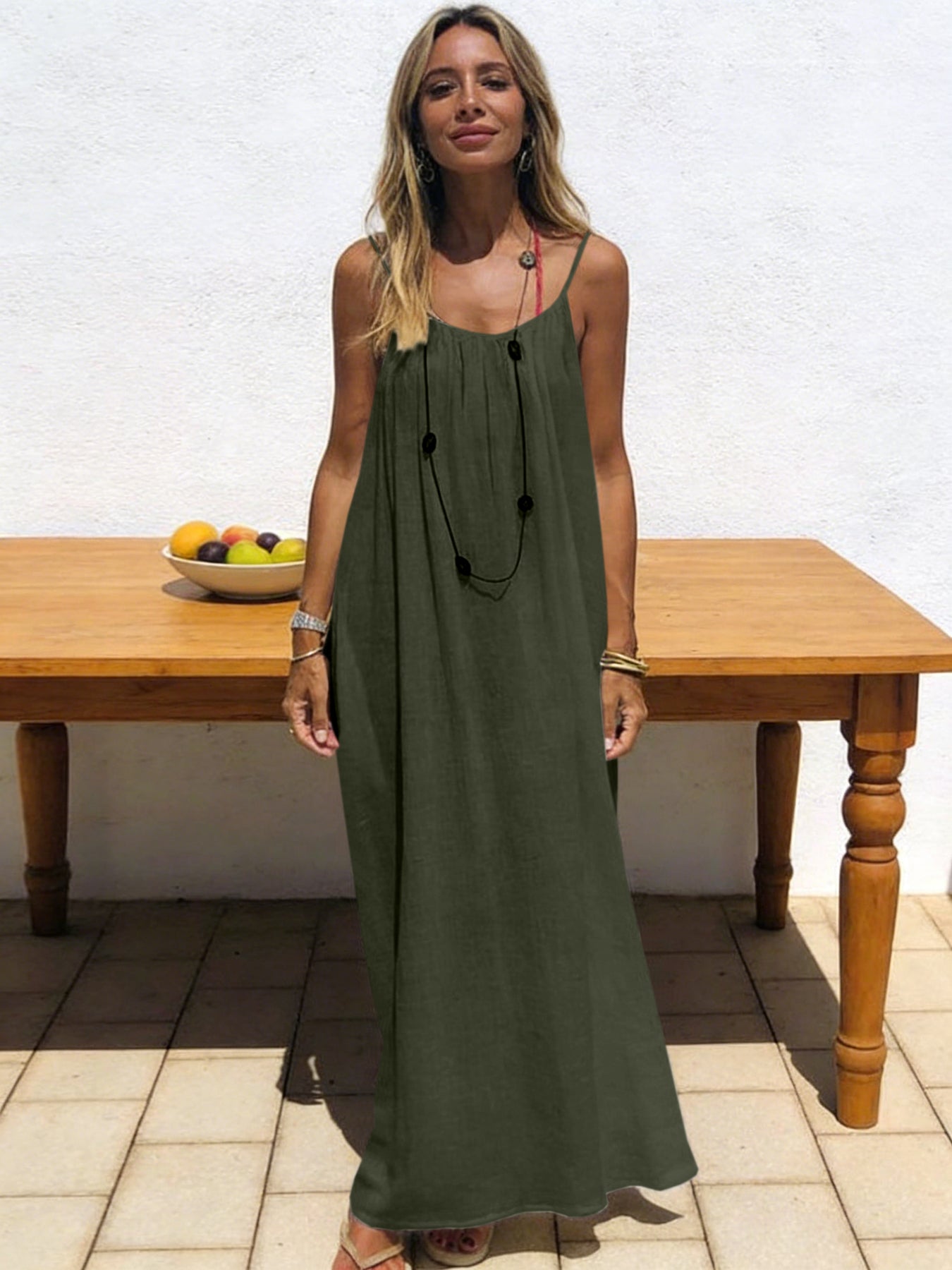 Abito Lungo Donna con Spalline Sottili – Eleganza Casual Estiva