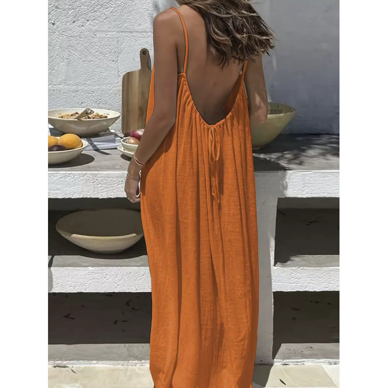 Abito Lungo Donna con Spalline Sottili – Eleganza Casual Estiva