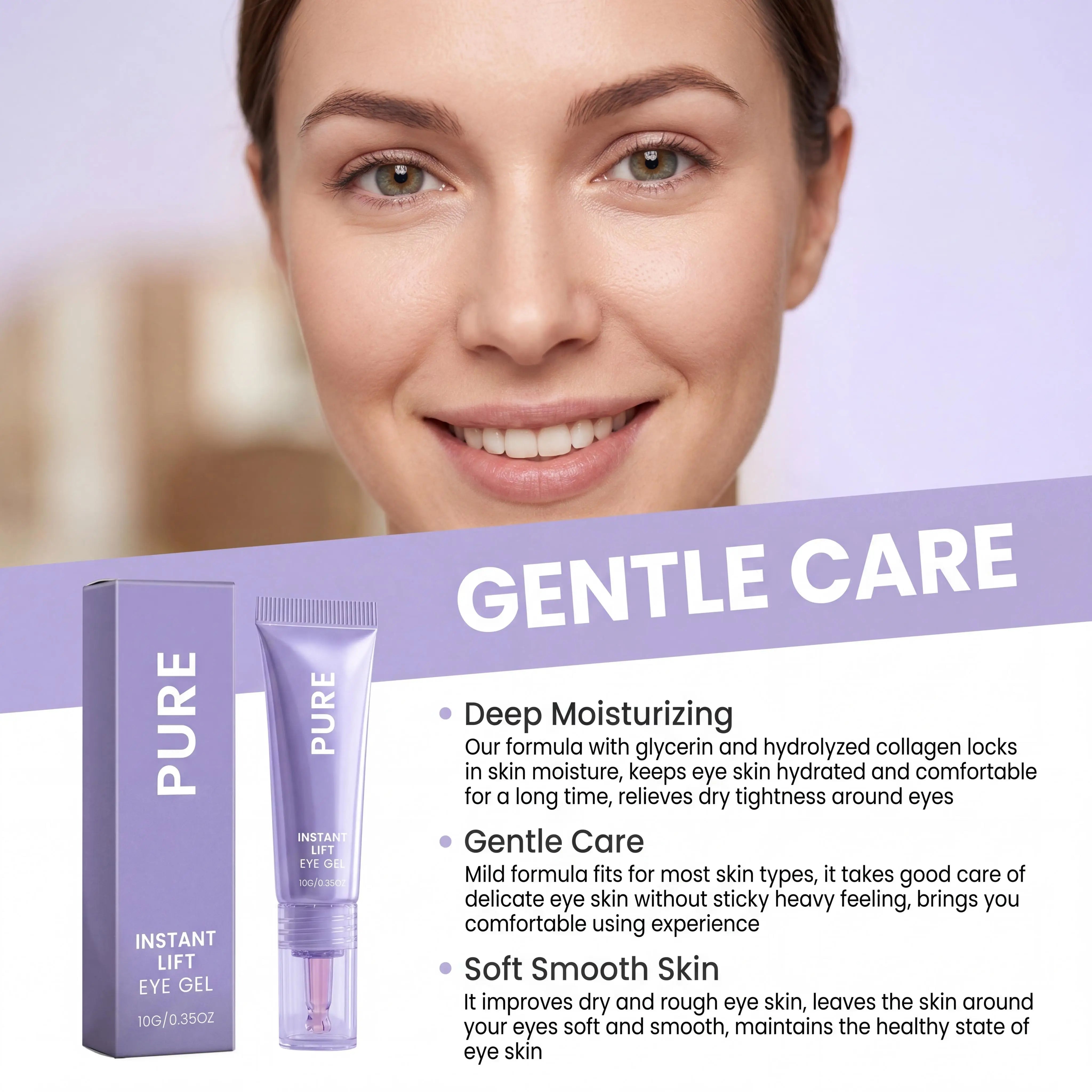 Collagen Eye Cream Gentle Nourishing Smooth Eye Skin Anti Wrinkle Tighten Lifting Moisturizing Puffy Repair Brightening Fade Fine Lines Skin Care