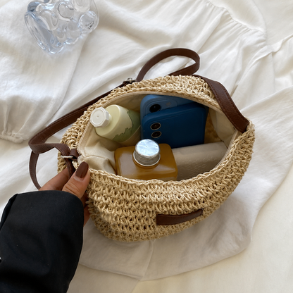 Borsa a Tracolla in Paglia Intrecciata – Eleganza Naturale per Ogni Occasione