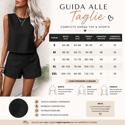 Completo Donna Estivo – Top Smanicato & Shorts