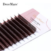DeceMars V-shaped 3D Brown Eyelash Extensions 12 Rows/Tray