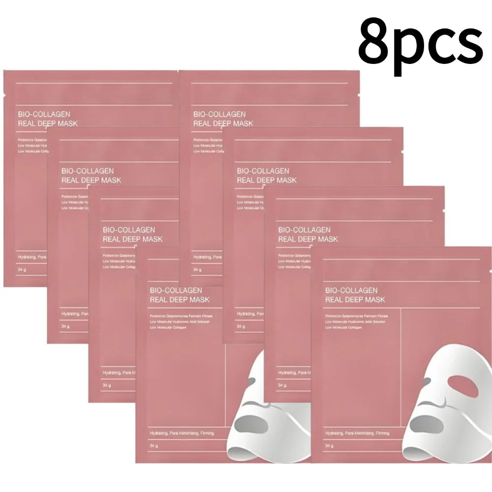 1-10pcs Bio Collagen Face Mask Deep Hydrating Overnight Mask Shrink Pores Moisturizing Refreshing Brightening Korean Skin Care