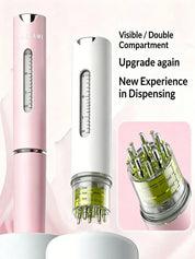 Scalp Applicator Travel Capacity Hair Growth Serum Guide Comb Roller Ball Applicator, Portable Scalp Applicator Comb, Adjustable Speed Hair Care Massage Comb, Scalp Massager Tool, Makes Scalp Smooth, Professional Hair Styling