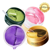 240pcs=120pairs Eye patches Hyaluron Acid & Gold & Seaweed & Black Pearl Hydrating Moisturizing Crystal Collagen Gel Eye Mask
