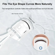 Heated Eyelashes Curler Portable USB Rechargeable Electric Eyelash Curler Quick Heating & Long Lasting Eyelashes Curling Effect