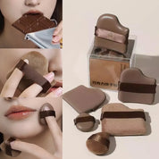 4/6PCS Makeup Blender Puff Air Cushion Foundation Chocolate Velvet Flocking Sponge Loose Powder Puffs Cosmetic Applicator Tool