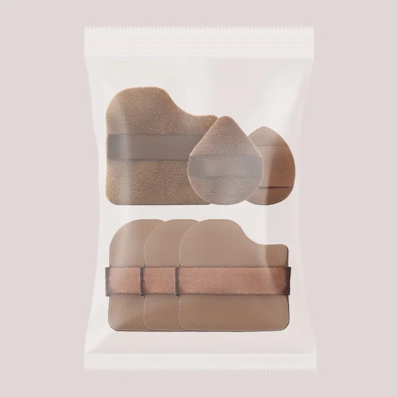 4/6PCS Makeup Blender Puff Air Cushion Foundation Chocolate Velvet Flocking Sponge Loose Powder Puffs Cosmetic Applicator Tool