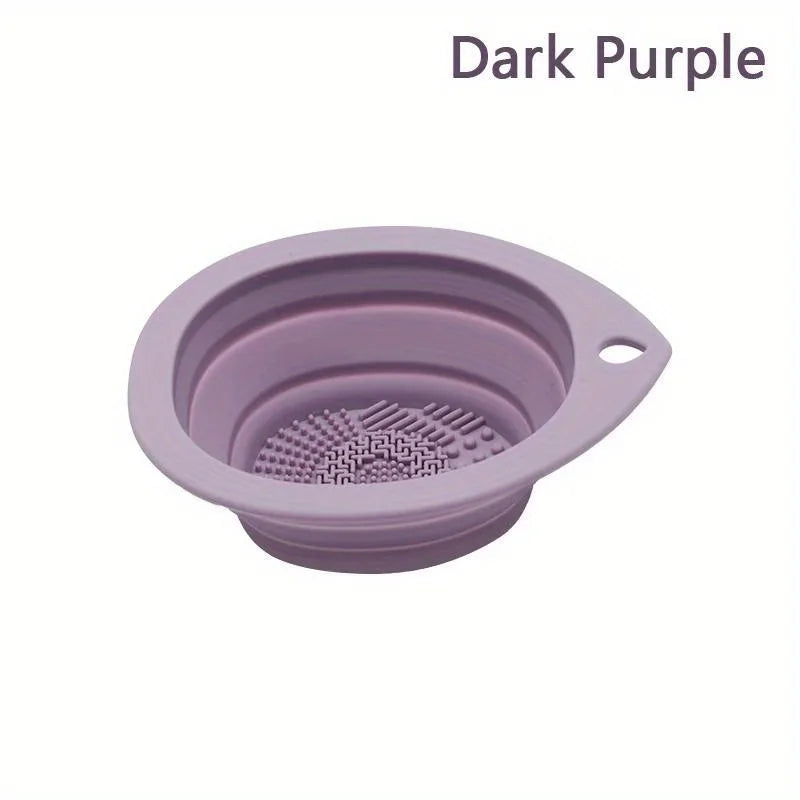 Foldable Silicone Makeup Brush Cleaner Bowl Portable For Powder Puff Eyeshadow Brushes Washing Household Beauty Tool