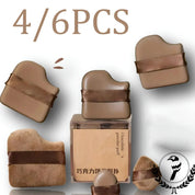4/6PCS Makeup Blender Puff Air Cushion Foundation Chocolate Velvet Flocking Sponge Loose Powder Puffs Cosmetic Applicator Tool