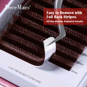 DeceMars V-shaped 3D Brown Eyelash Extensions 12 Rows/Tray