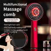 Electric Vibration Massage Comb Red Light Hair Growth Massage Scalp Brush Anti Hair Loss Liquid Oil Applicator Hair Care