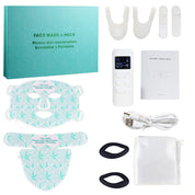 LED 8 Colors Face Mask and Neck Red Light  Near Infrared Therapy Anti Aging Wrinkle Acne Pore Oil Control Skin Tighten Whiten