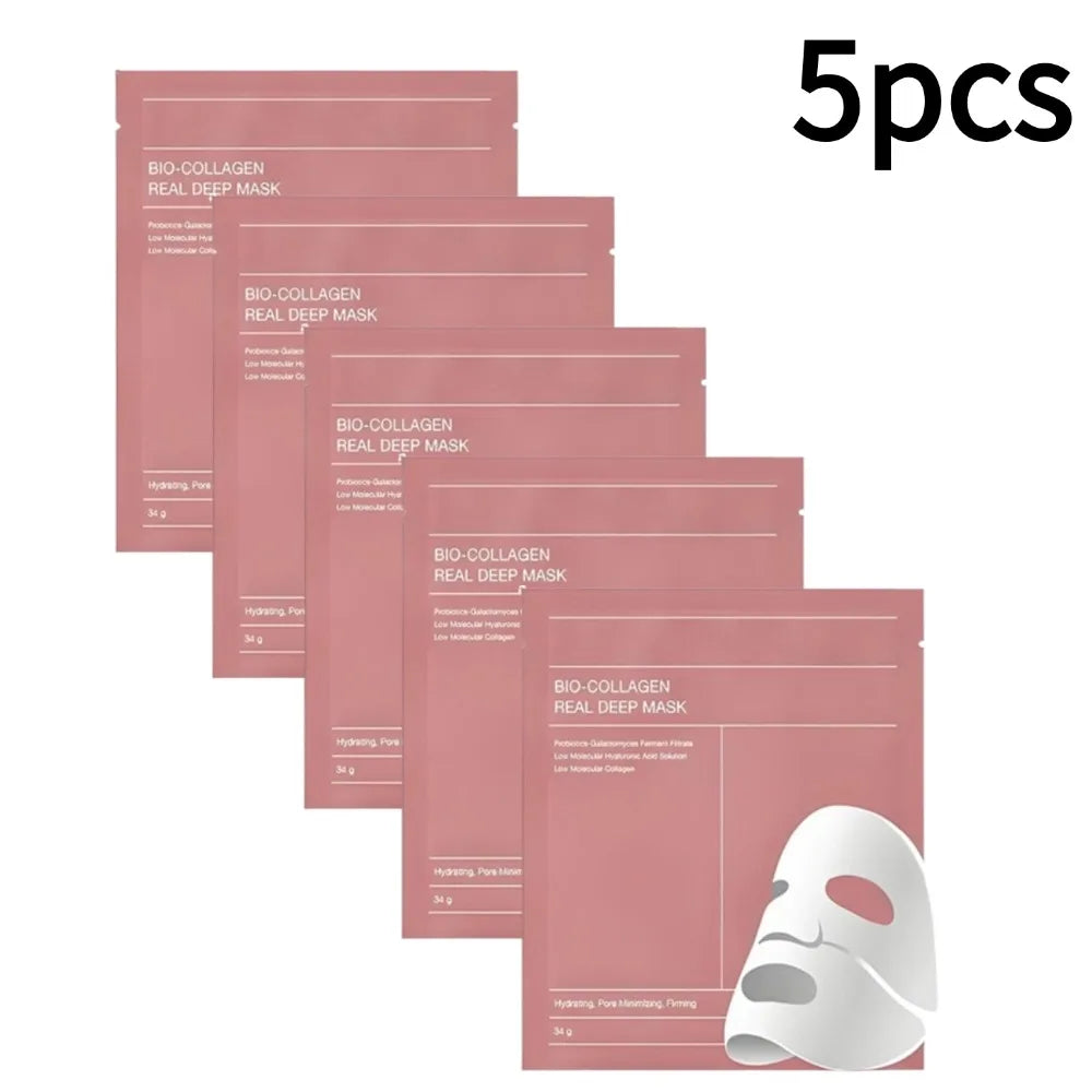 1-10pcs Bio Collagen Face Mask Deep Hydrating Overnight Mask Shrink Pores Moisturizing Refreshing Brightening Korean Skin Care