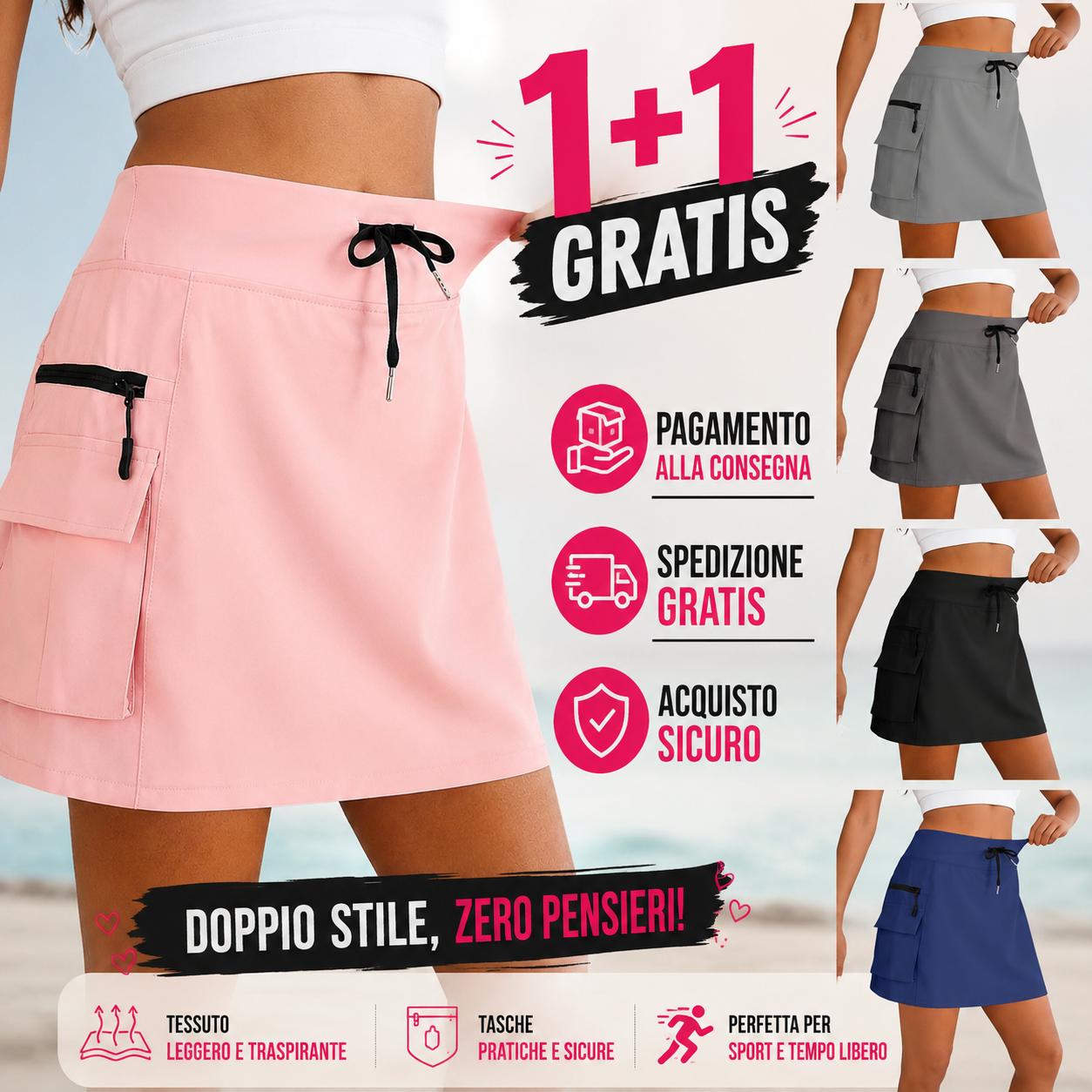 Gonna Pantaloncino Sportiva Donna Comfort e Libertà di Movimento
