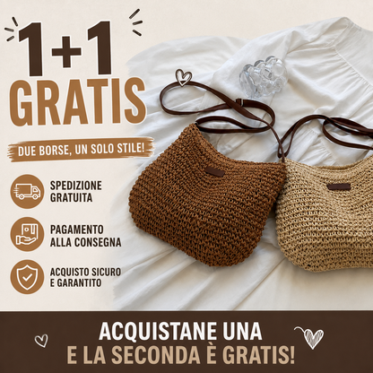 Borsa a Tracolla in Paglia Intrecciata – Eleganza Naturale per Ogni Occasione