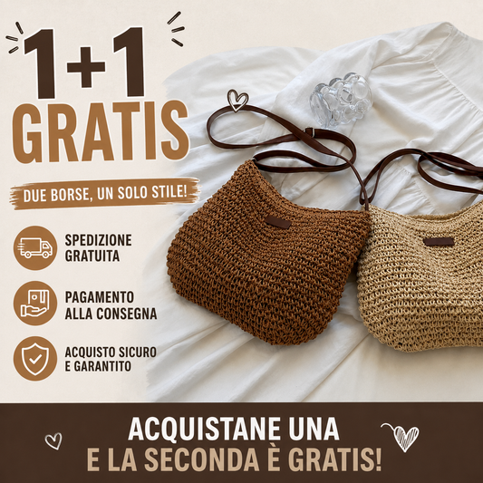 Borsa a Tracolla in Paglia Intrecciata – Eleganza Naturale per Ogni Occasione